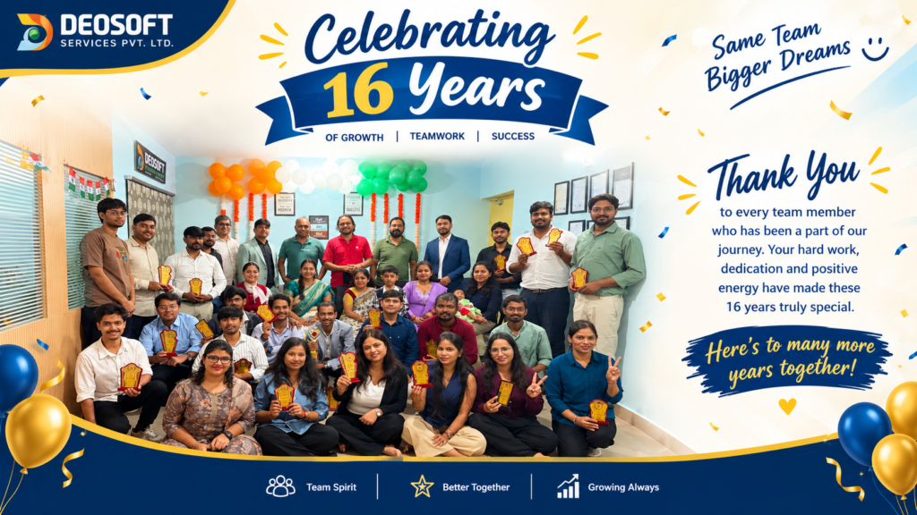 deosoft 16 years celebrating teamwork