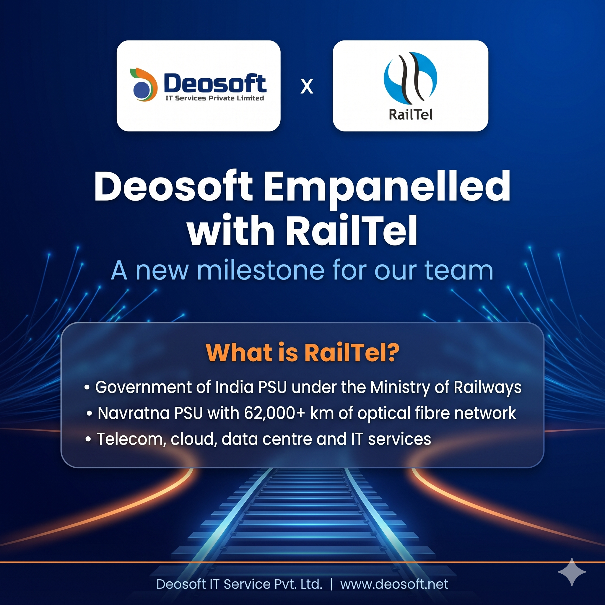 Deosoft empanelled with RailTel